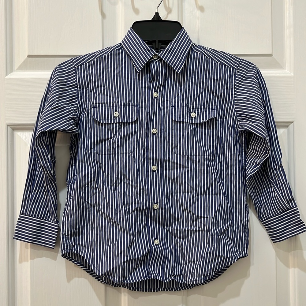 Polo by Ralph Lauren Boys Striped Casual Dress Shirt Size 5 NWT